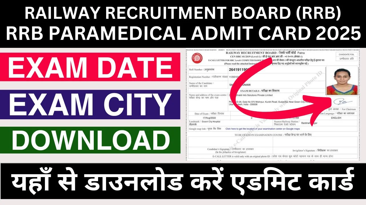 RRB Paramedical Admit Card 2025 Check