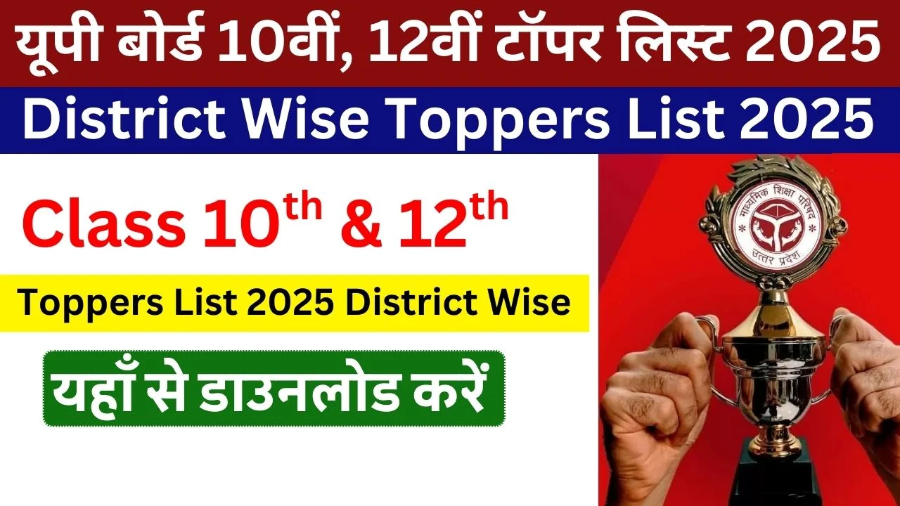 UP Board 10th 12th Toppers List 2025 Check District Wise List
