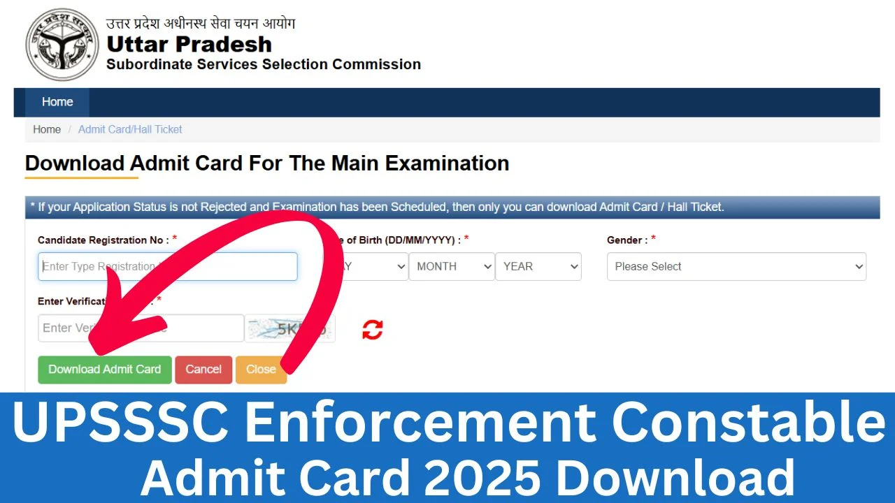 UPSSSC Enforcement Constable Admit Card 2025