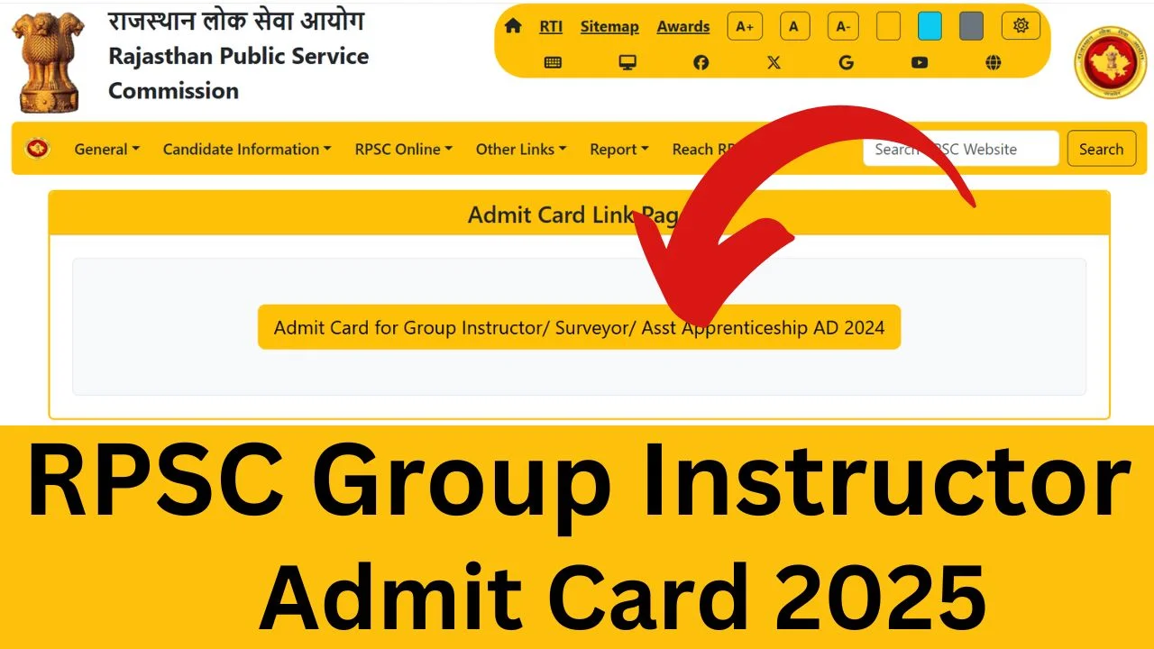 RPSC Group Instructor Admit Card