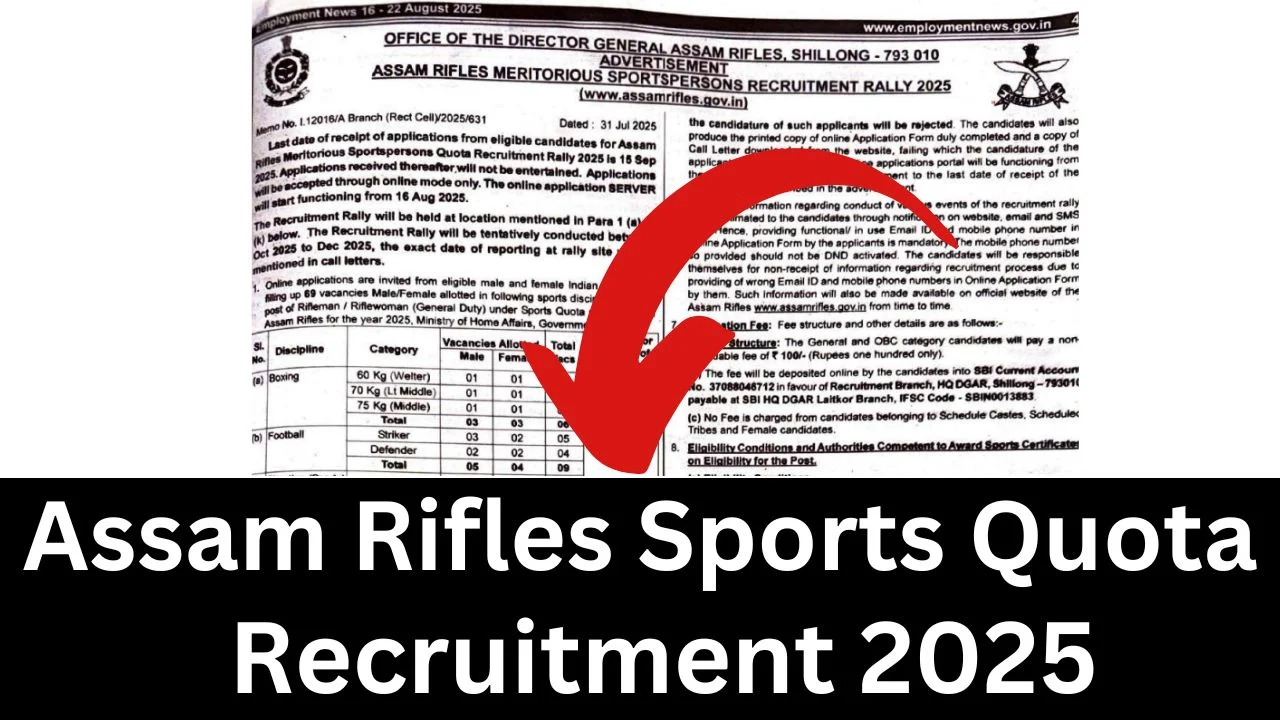 Assam Rifles Sports Quota Recruitment