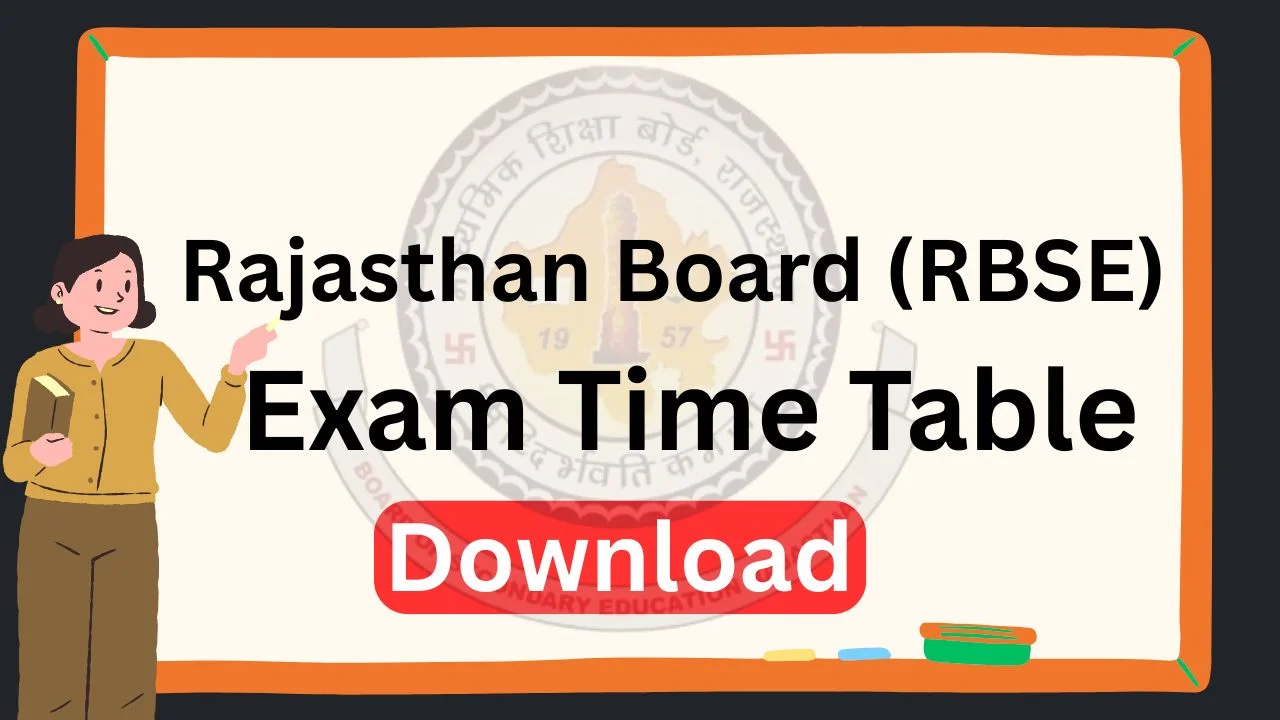 Rajasthan Board RBSE 10th 12th Time Table