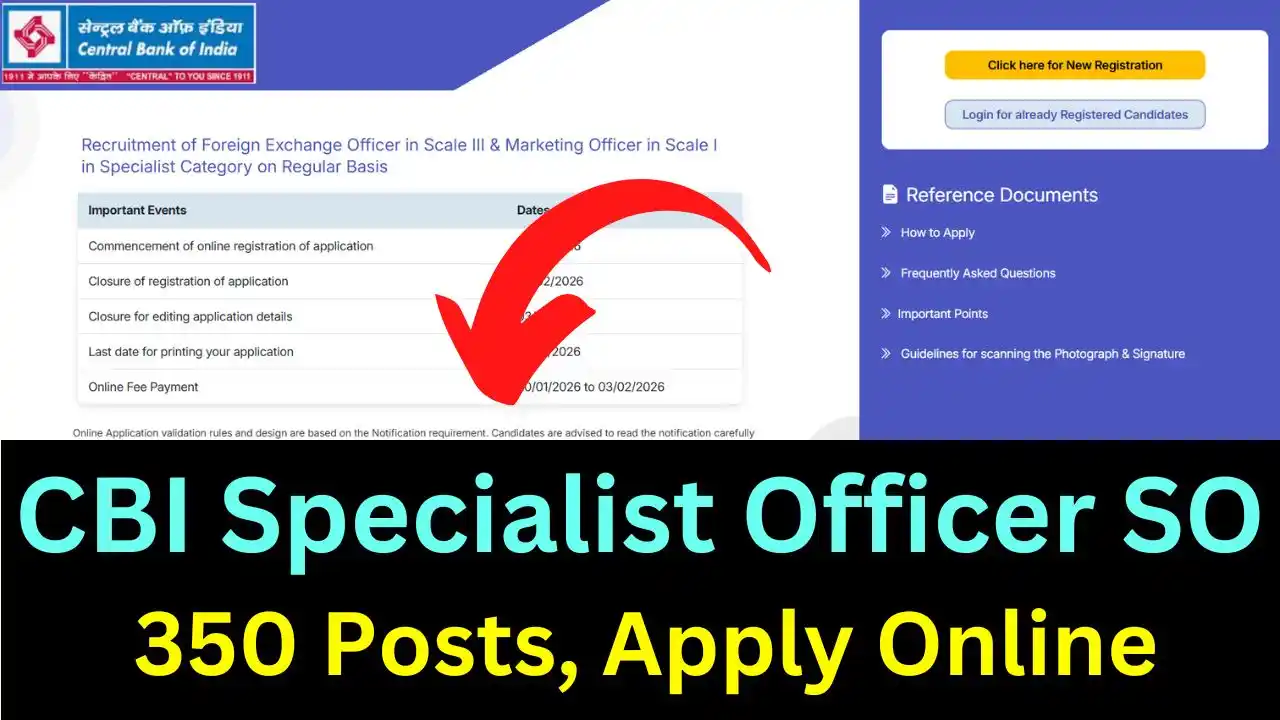 Central Bank of India CBI Specialist Officer SO Vacancy