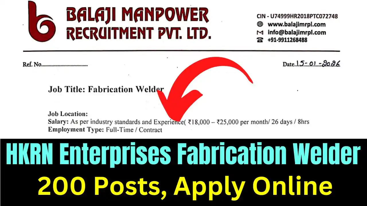 HKRN Enterprises Fabrication Welder Vacancy 2026